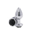 nsnovelties Rear Assets Rose Medium Anal Plug — Black - NSN-0965-23