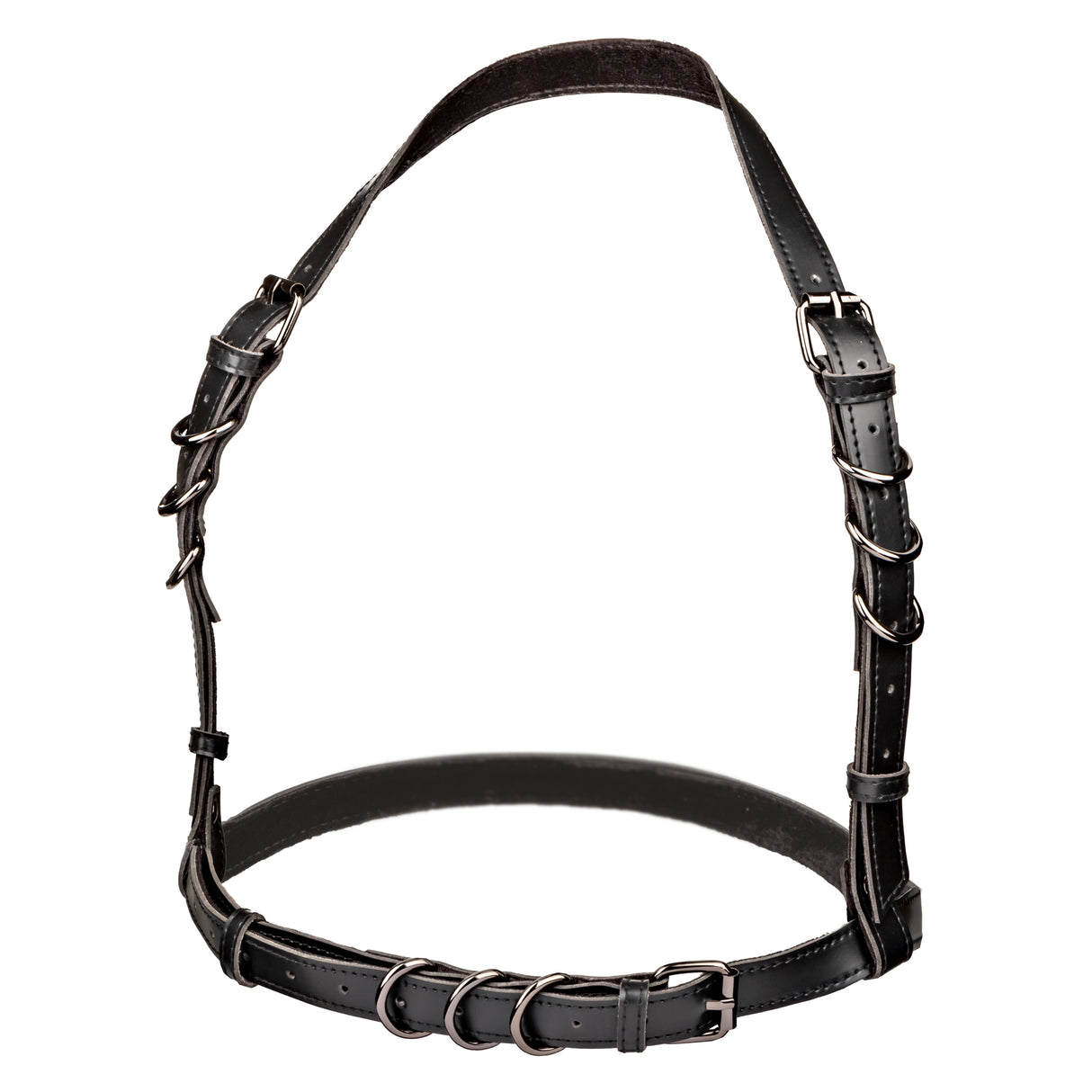 CalExotics Euphoria Halter Buckle Harness — Black, Velvet Interior - SE3101053