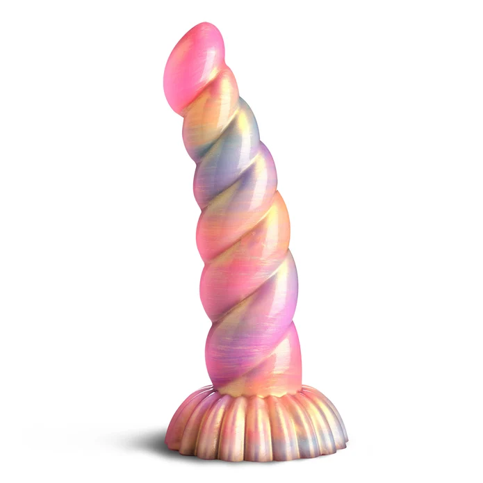 XR Brands Aurora Unicorn Silicone Dildo, 7.3" Insertable, Multi - CC-AH933