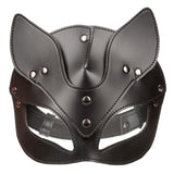 CalExotics Euphoria Cat Mask – Black Vegan Leather & Velvet - SE3100253