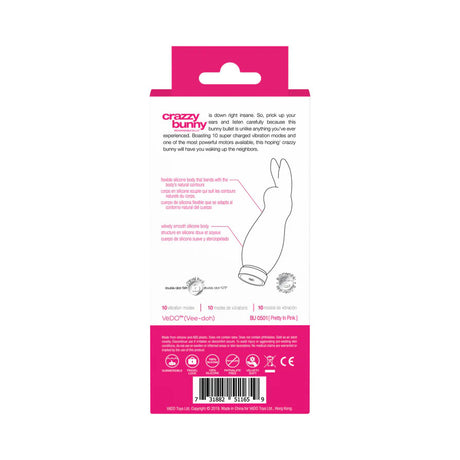 VeDO Crazzy Bunny Rechargeable Bullet — Pretty in Pink - BU-0501
