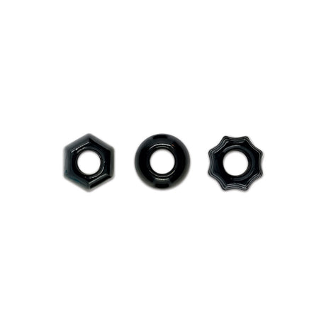 nsnovelties Renegade Chubbies — Black TPE Stackable Rings - NSN1111-13