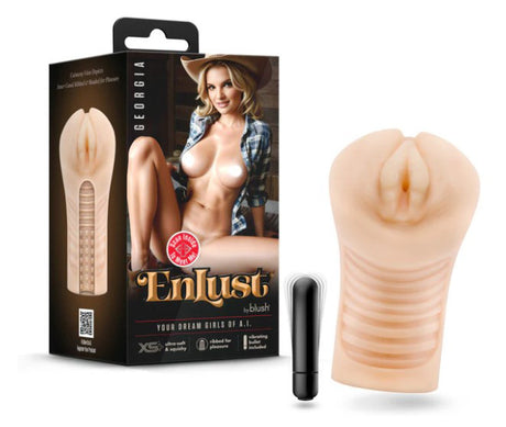 Blush Georgia Male Masturbator with Vibrating Bullet, Beige — 5.75 in - BL-72623