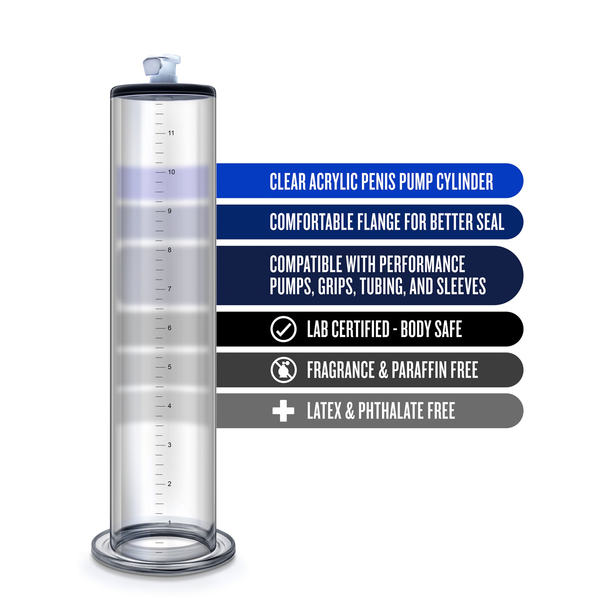 Performance 12 Inch X 2.5 Inch Penis Pump Cylinder Clear by Blush