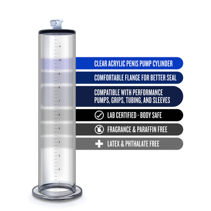Performance 12 Inch X 2.5 Inch Penis Pump Cylinder Clear by Blush