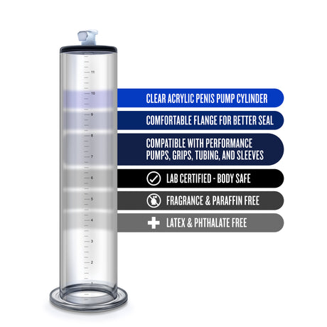Blush Performance 12 Inch x 2.5 Inch Clear Pump Cylinder - BL-09621
