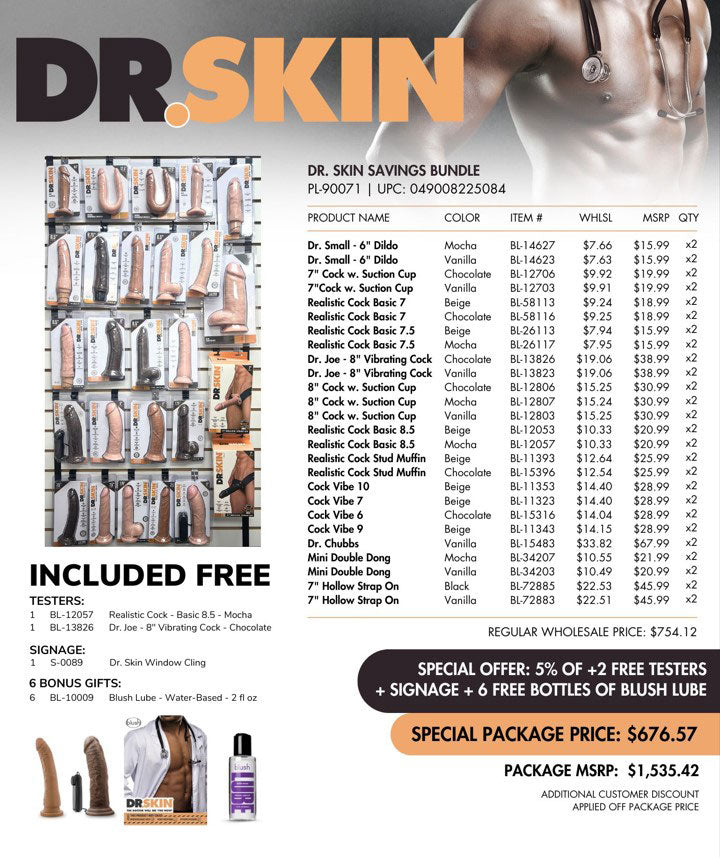 Blush Dr Skin Savings Bundle — 1 Box (Assorted Dildos & Lube) - PL-90071