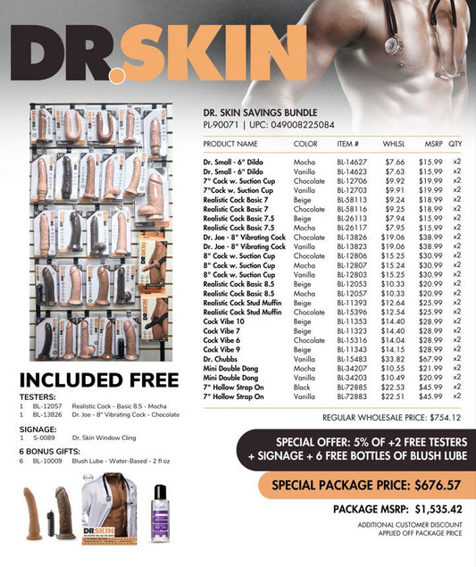 Blush Dr Skin Savings Bundle — 1 Box (Assorted Dildos & Lube) - PL-90071
