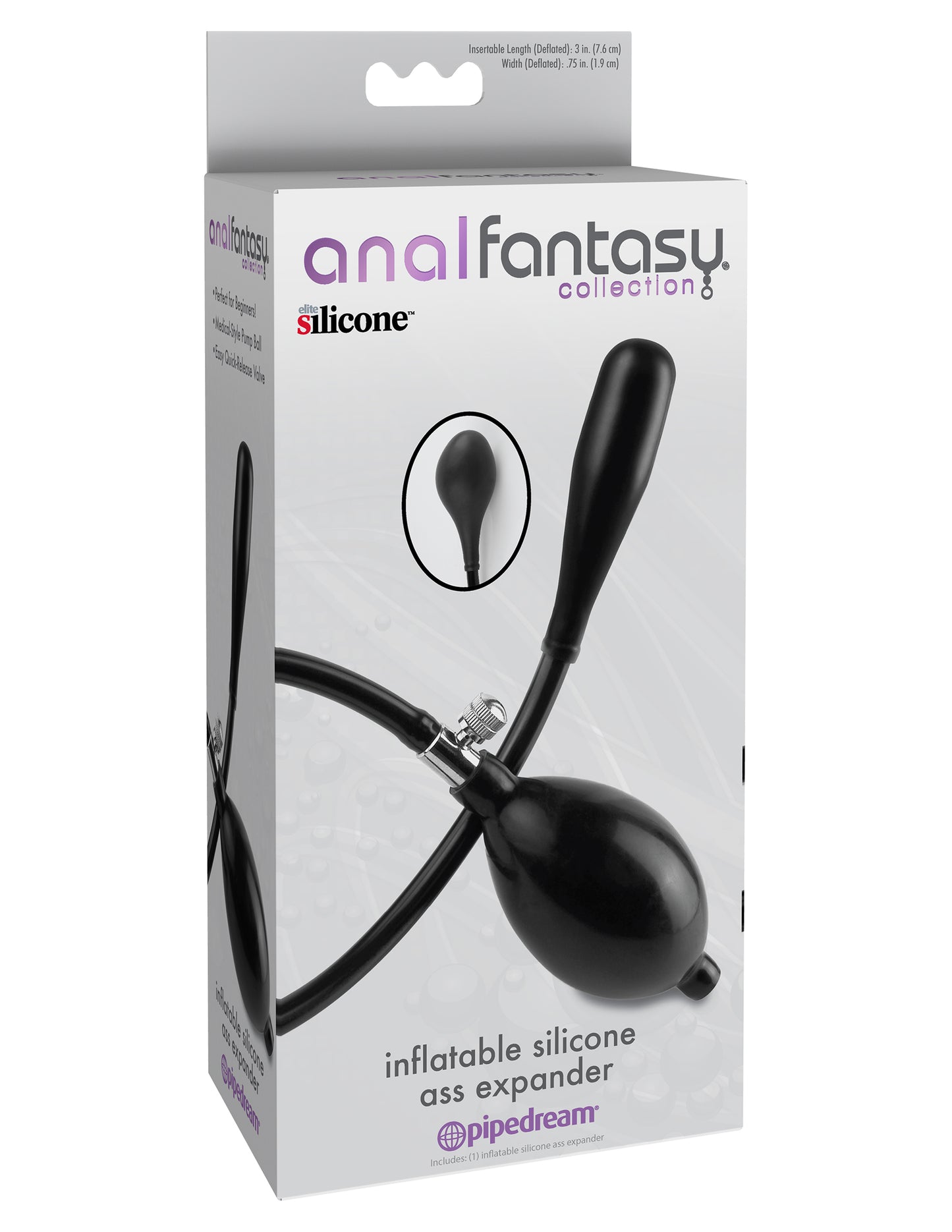 Anal Fantasy Collection Inflatable Silicone Ass Expander - Black by Pipedream