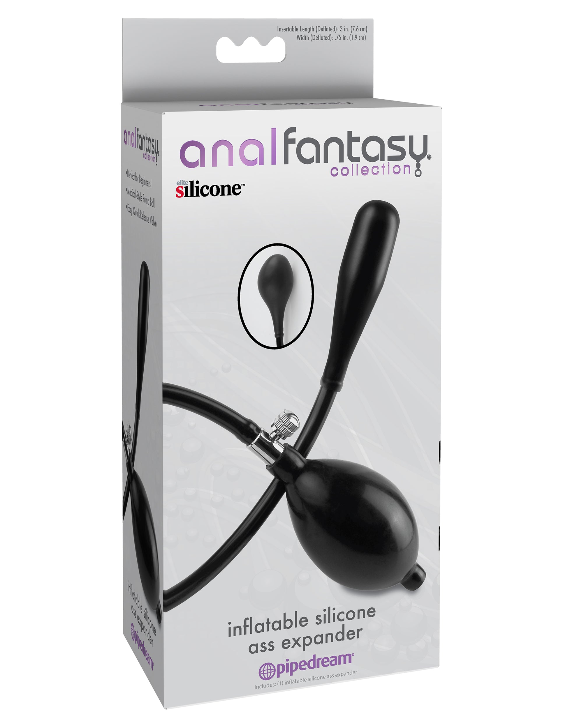 Anal Fantasy Collection Inflatable Silicone Ass Expander - Black by Pipedream