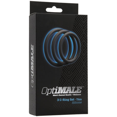 Optimale 3 Ring Set - Thin - Slate by Doc Johnson