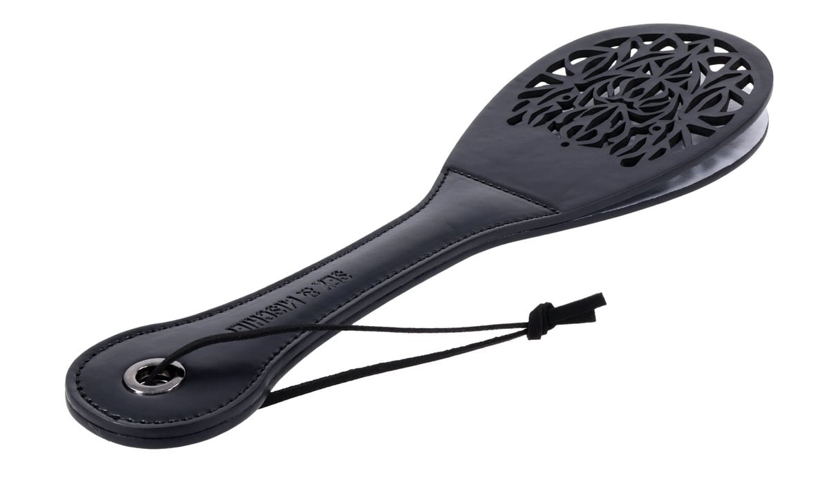 Sex & Mischief Lace Spanker Paddle — 13 in (33 cm), Black - SS10107