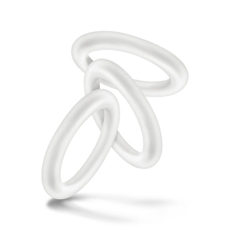 Blush Performance Pure Silicone Cock Rings — 3-Pack, Small, White - BL-70819