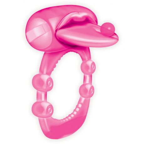 Hott Products Xtreme Vibes Pierced Tongue Vibrating Cock Ring, Magenta - HTP2296