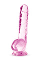 Blush Naturally Yours 8 Inch Crystalline Dildo — Rose - BL-51500