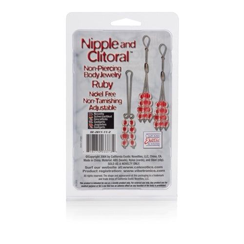 CalExotics Nipple & Clitoral Non-Piercing Jewelry — Ruby - SE2611112