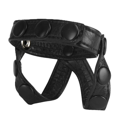 The Macho Collection v-Style Cock Ring and Ball Divider - Black by Nasstoys