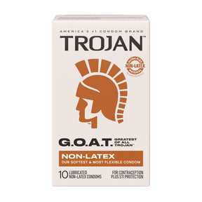 Paradise Marketing Trojan G.O.A.T. Non-Latex Condoms, Ultra Flex — 10 Pack - TJ80014