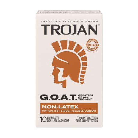 Paradise Marketing Trojan G.O.A.T. Non-Latex Condoms, Ultra Flex — 10 Pack - TJ80014