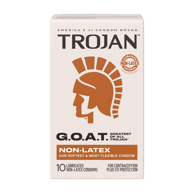 Paradise Marketing Trojan G.O.A.T. Non-Latex Condoms, Ultra Flex — 10 Pack - TJ80014