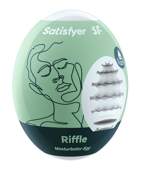 Satisfyer Riffle Masturbator Egg — Hydroactive TPE, Light Green - SAT-4010007