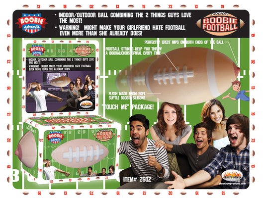 Hott Products Boobie Football Novelty Ball — 7" x 5" - HTP2602