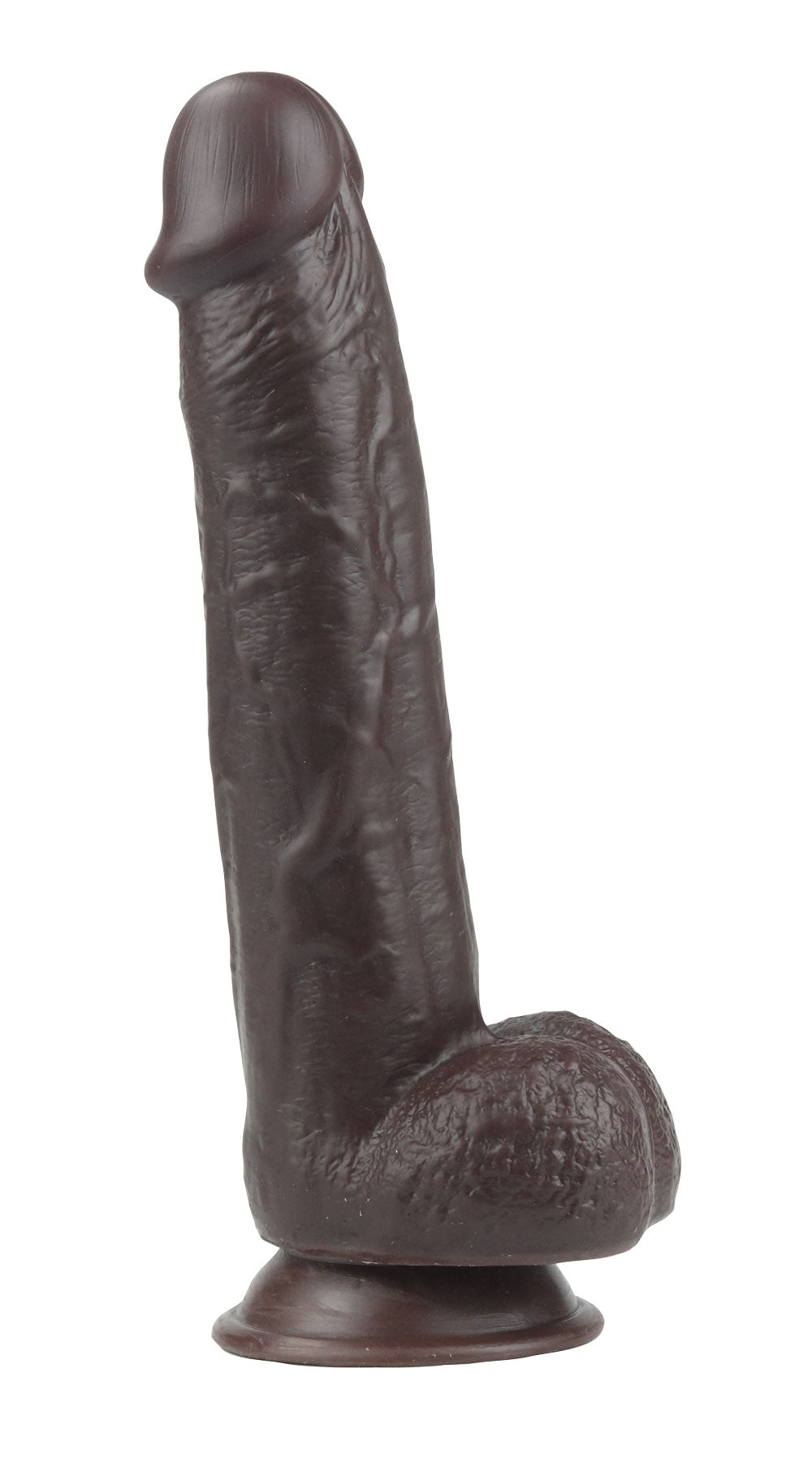 Viben Real Skin 9" Dual-Layer Bendable Dildo, Dark Brown - TMN-GL-0619