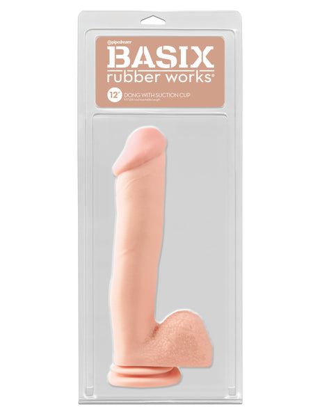 Basix Rubber Works 12 Inch Dong With Suction Cup - Light by Pipedream