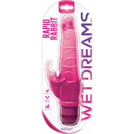 Hott Products Wet Dreams Rapid Rabbit Vibrator — Magenta - HTP2932