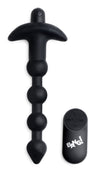 XR Brands Bang Vibrating Silicone Anal Beads with Remote — Black - BNG-AG614-BLK