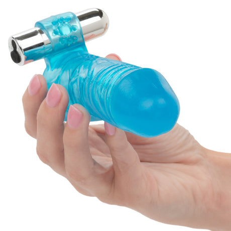 Up Extended It Up Vibrating Extension Sleeve - Blue Rechargeable by CalExotics