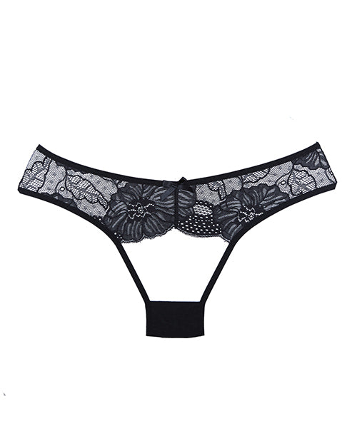 Adore Kiss Mesh & Lace Open Panty Black O/S by Adore