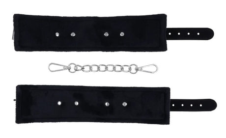 Sportsheets Shadow Handcuffs — Black Faux Leather Cuffs - SS10300