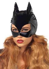 Leg Avenue Wet-Look Vinyl Cat Mask — Black, One Size - LA-V1013