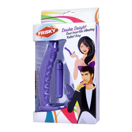 Double Delight Dual Penetration Vibrating Rabbit Cock Ring - image 4