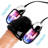 Trinity Men Vibrating Penis Head Teaser — Twin Bullet Sleeve, Black - TV-AE335