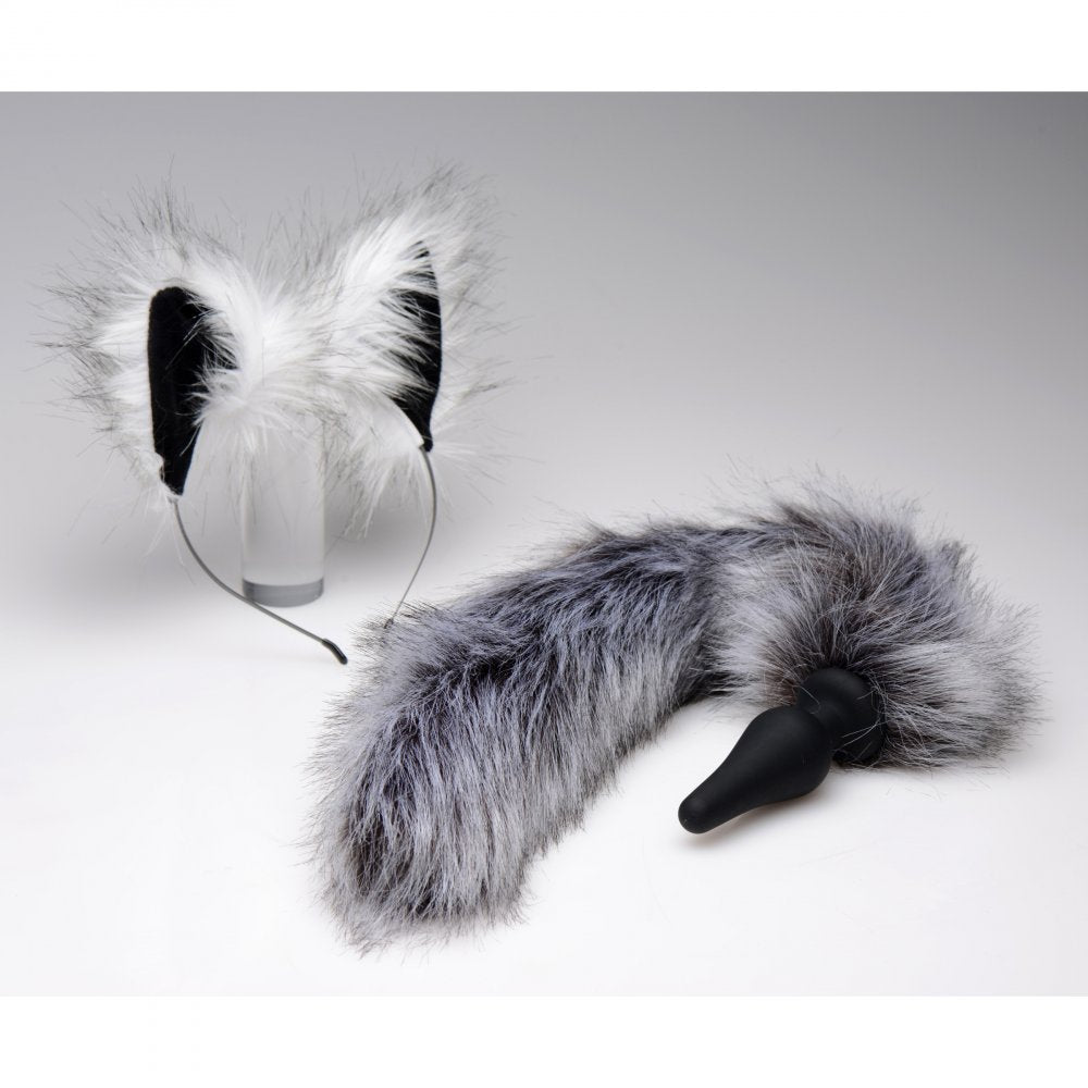 Grey Wolf Tail Anal Plug and Ears Set - image 2
