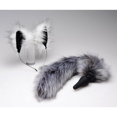 Grey Wolf Tail Anal Plug and Ears Set - image 2