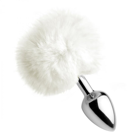 White Fluffy Bunny Tail Anal Plug - image 2