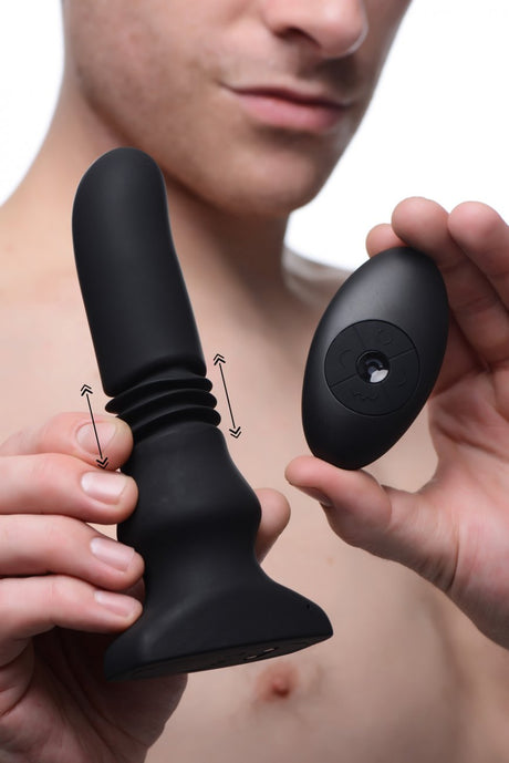 Silicone Vibrating and Thrusting Plug with Remote Control - image 3