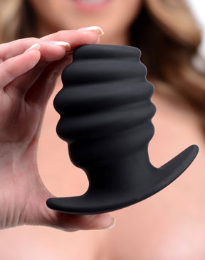 Hive Ass Tunnel Silicone Ribbed Hollow Anal Plug - Large - image 1