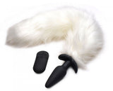 Vibrating White Fox Tail Slender Anal Plug - image 5
