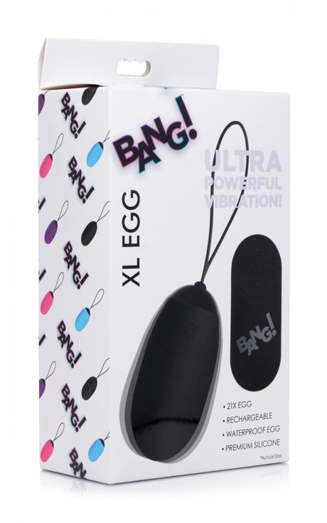XL Silicone Vibrating Egg - Black - image 4