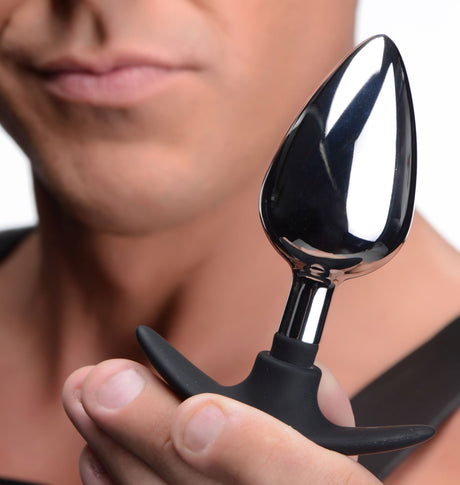 Master Series Dark Invader Metal and Silicone Anal Plug - Small - MS-AD343-SML