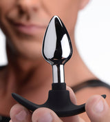 Master Series Dark Invader Metal and Silicone Anal Plug - Small - MS-AD343-SML