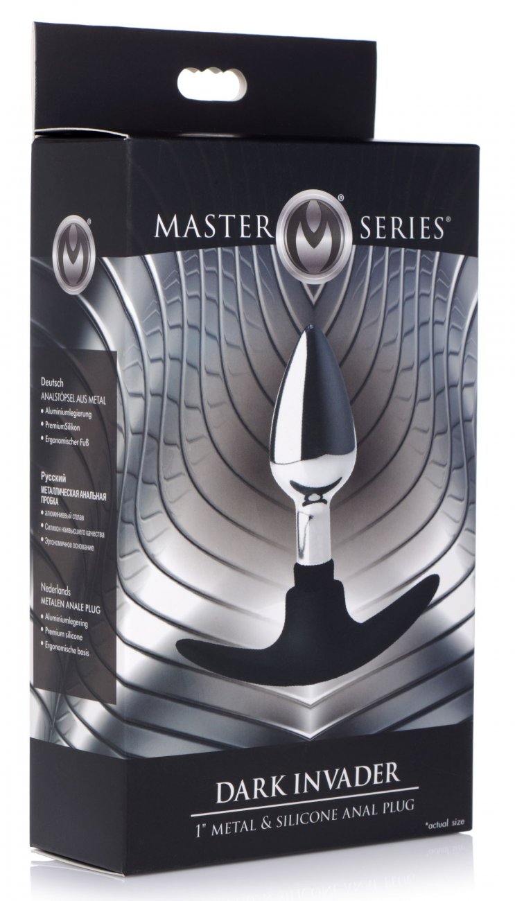 Dark Invader Metal and Silicone Anal Plug - Small - image 5