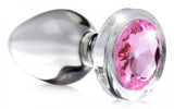 Pink Gem Glass Anal Plug - Large - image 3