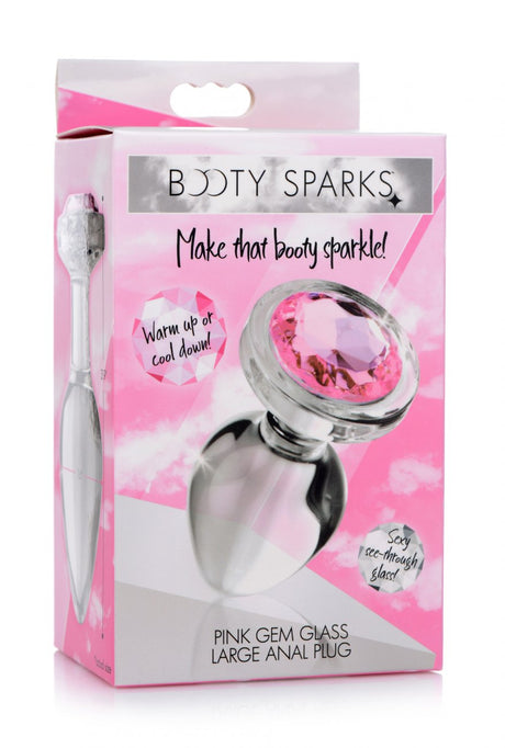 Pink Gem Glass Anal Plug - Large - image 4