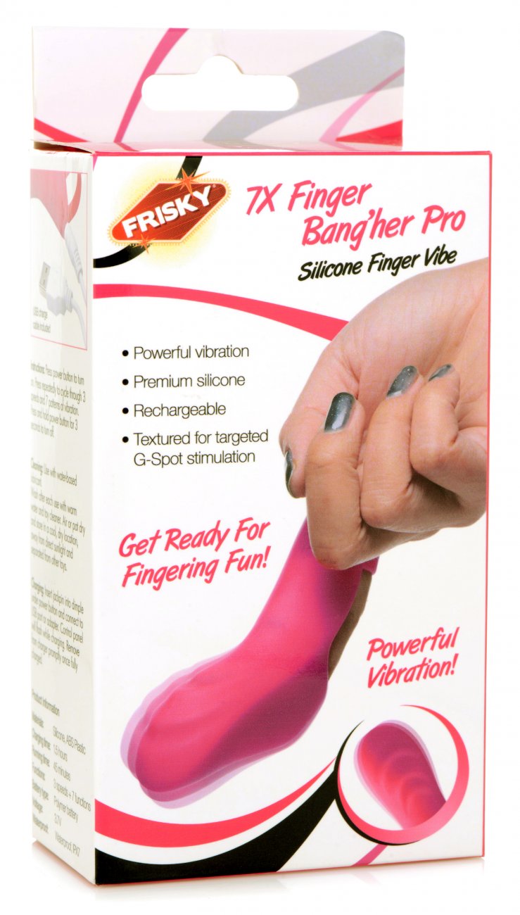 7X Finger Bang Her Pro Silicone Vibrator - Pink - image 6