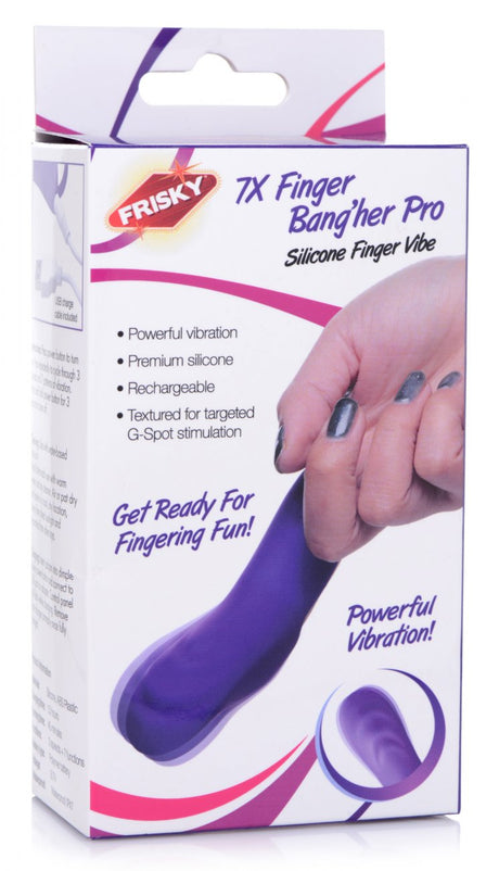 7X Finger Bang Her Pro Silicone Vibrator - Purple - image 7